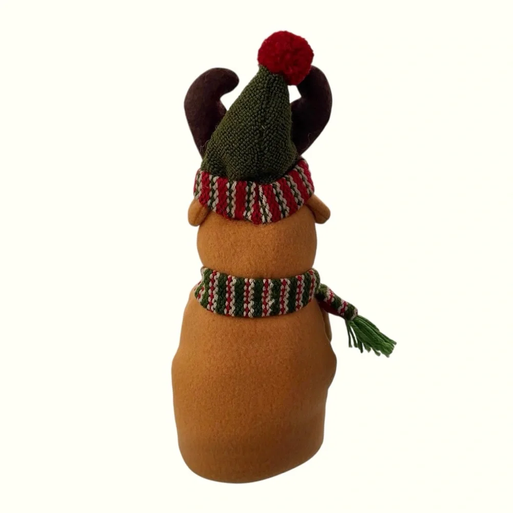 Plush Reindeer Hand Towel Holder with Three Hand Towels
